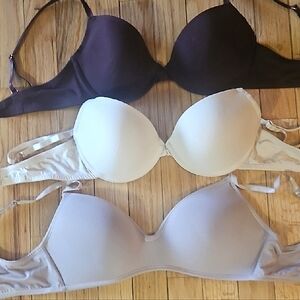 Classic Sexy Minimalistic V Bras 2 Underwire  Black White Purple